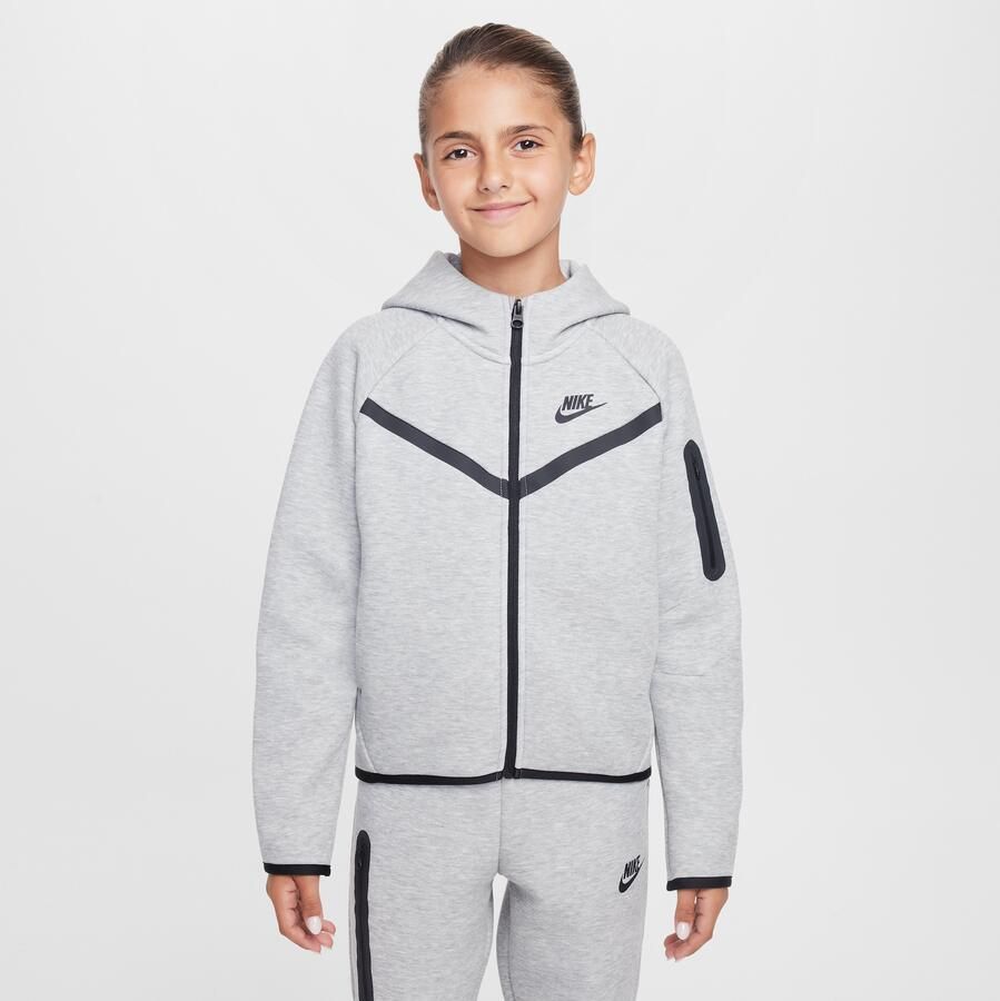 Nike Tech Fleece hoodie met rits voor meisjes Grijs - Foto 3