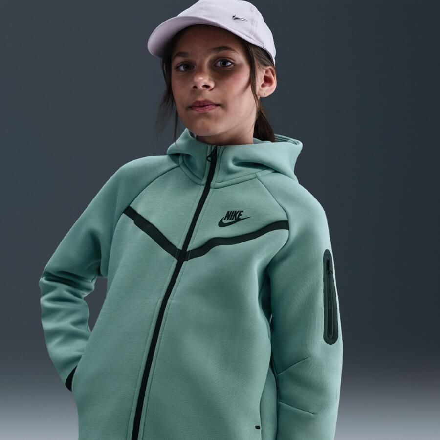 Nike Tech Fleece hoodie met rits voor meisjes Groen - Foto 4