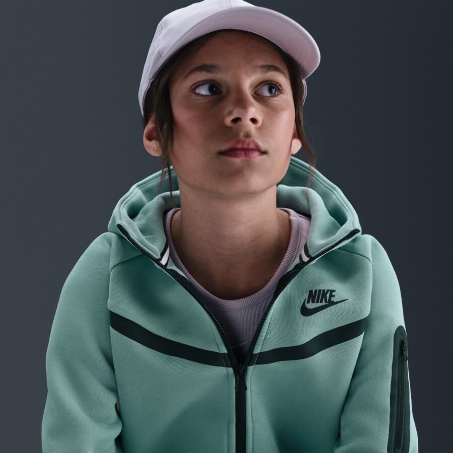Nike Tech Fleece hoodie met rits voor meisjes Groen - Foto 2