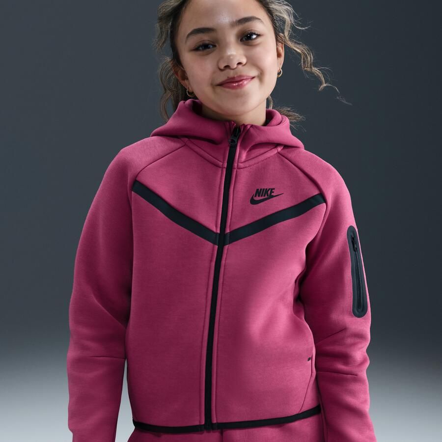 Nike Sportswear Tech Fleece hoodie met rits voor meisjes Paars - Foto 4