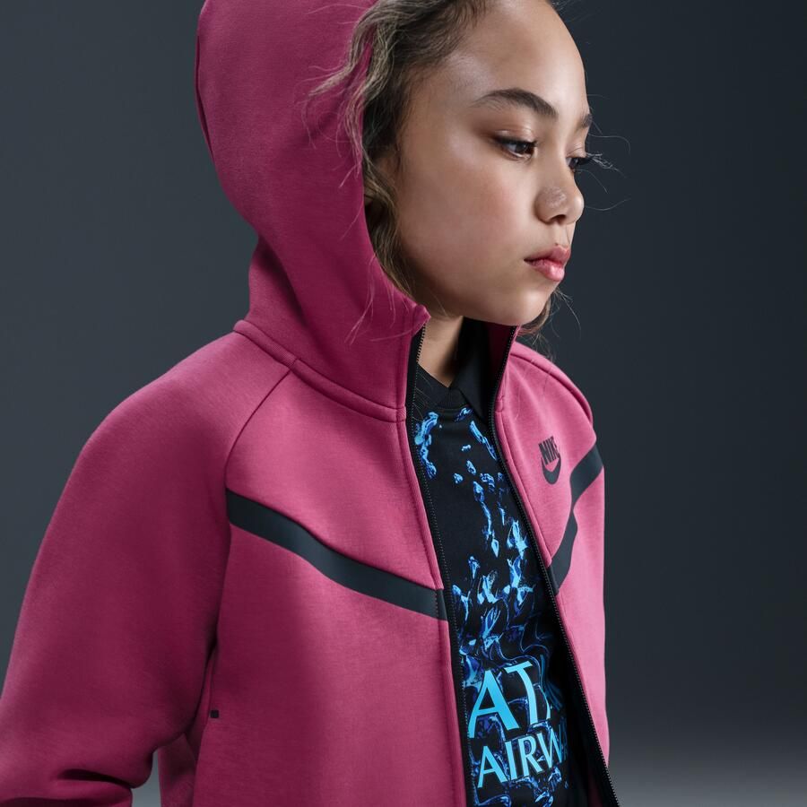 Nike Sportswear Tech Fleece hoodie met rits voor meisjes Paars - Foto 2
