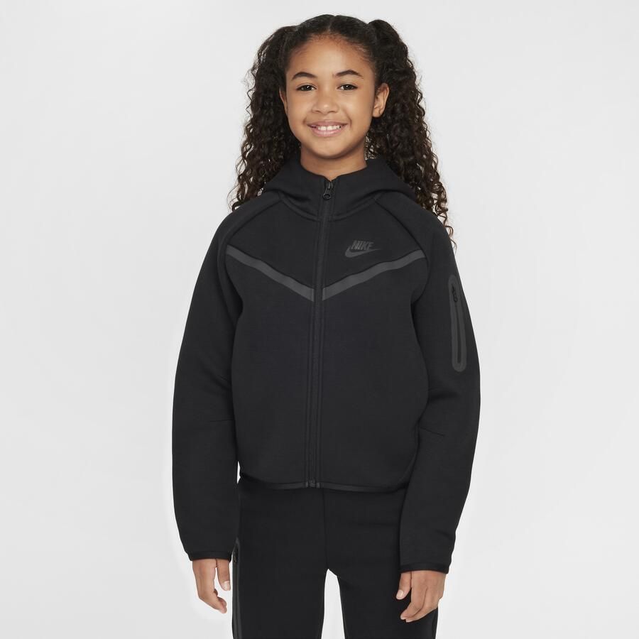 Nike Tech Fleece hoodie met rits voor meisjes Zwart - Foto 3