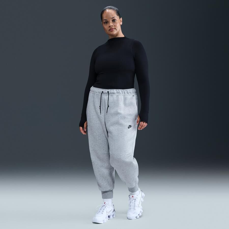 Nike Tech Fleece joggingbroek met halfhoge taille voor dames (Plus Size) Grijs - Foto 4