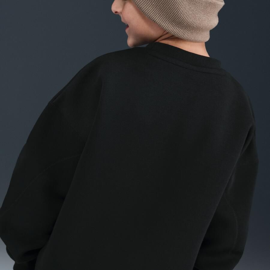 Nike Tech Fleece oversized sweatshirt met ronde hals voor jongens Zwart