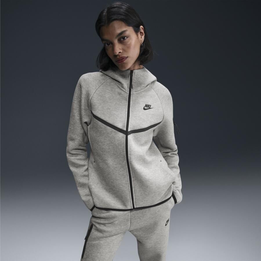 Nike Tech Fleece Windrunner hoodie met rits voor dames Grijs