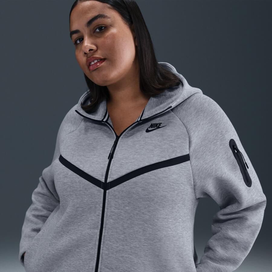 Nike Tech Fleece Windrunner Hoodie met rits voor dames (Plus Size) Grijs - Foto 4