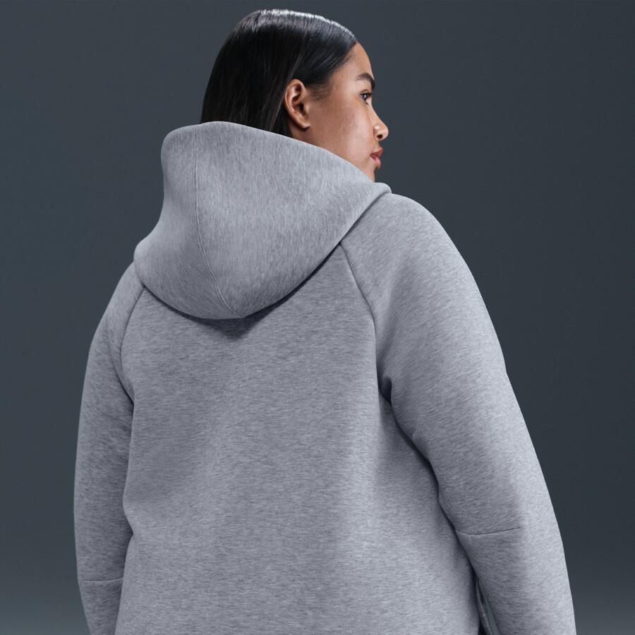 Nike Tech Fleece Windrunner Hoodie met rits voor dames (Plus Size) Grijs