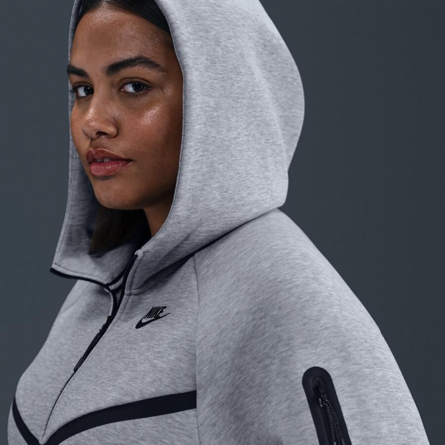Nike Tech Fleece Windrunner Hoodie met rits voor dames (Plus Size) Grijs - Foto 2