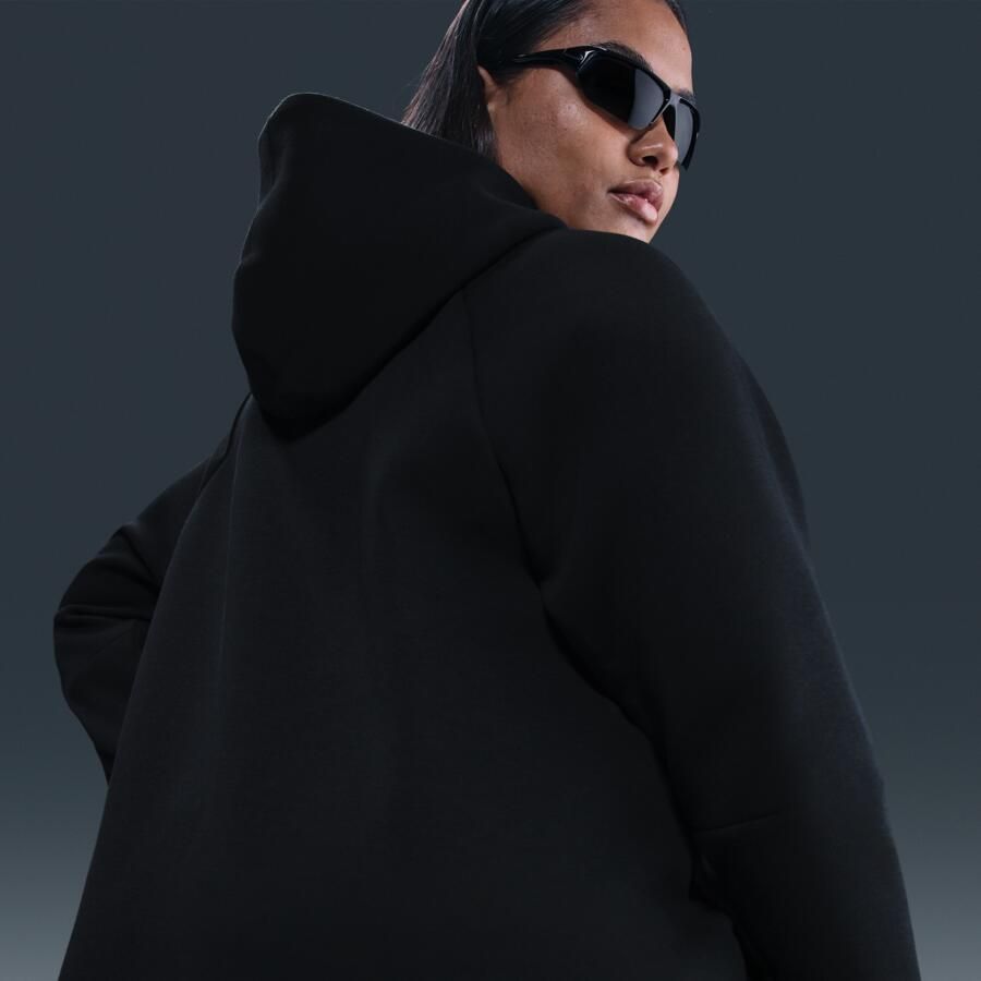 Nike Tech Fleece Windrunner Hoodie met rits voor dames (Plus Size) Zwart