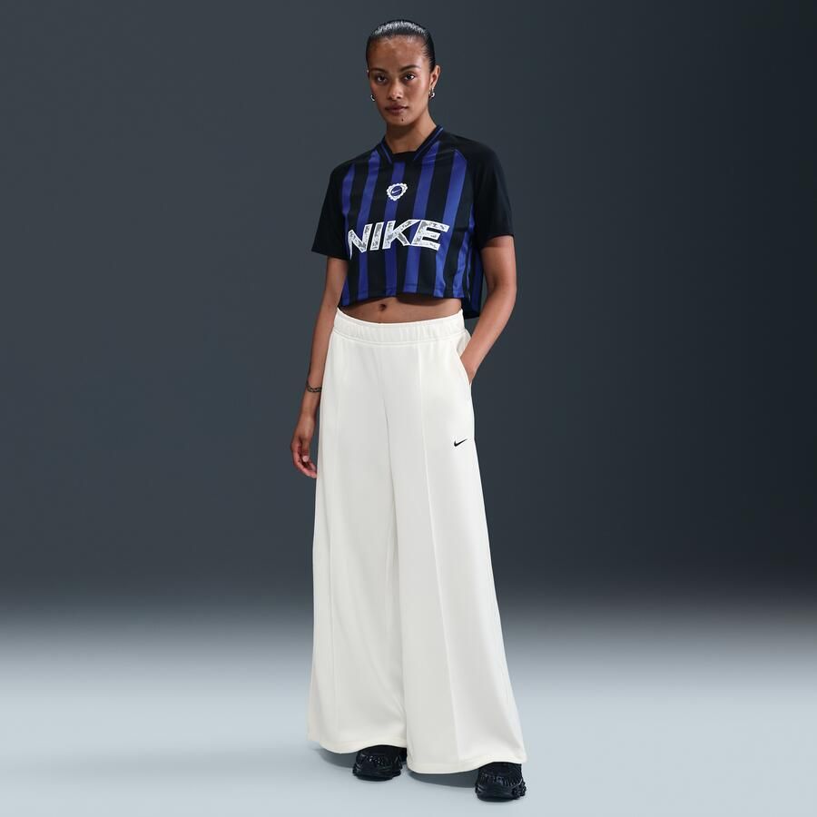 Nike trainingsbroek met wijde pijpen en halfhoge taille voor dames Wit - Foto 3