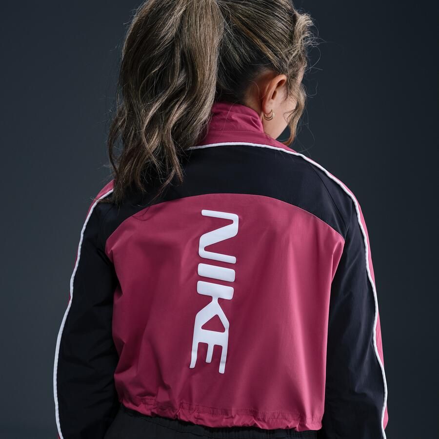 Nike trainingsjack met korte rits voor meisjes Paars