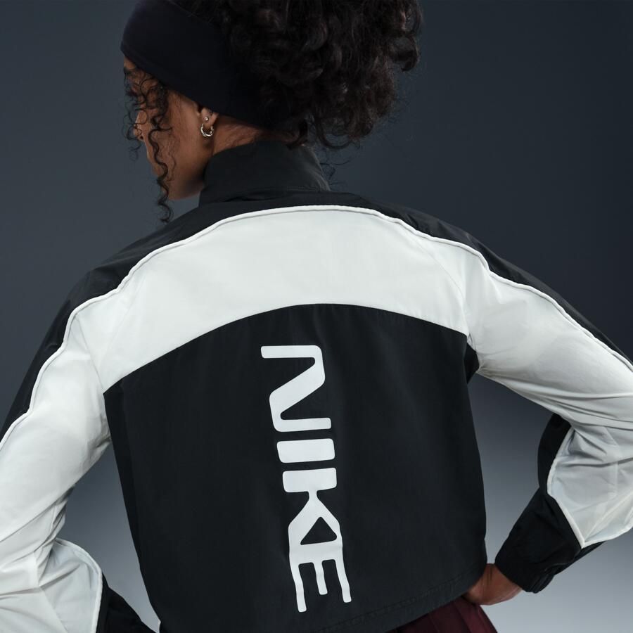 Nike trainingsjack met korte rits voor meisjes Zwart