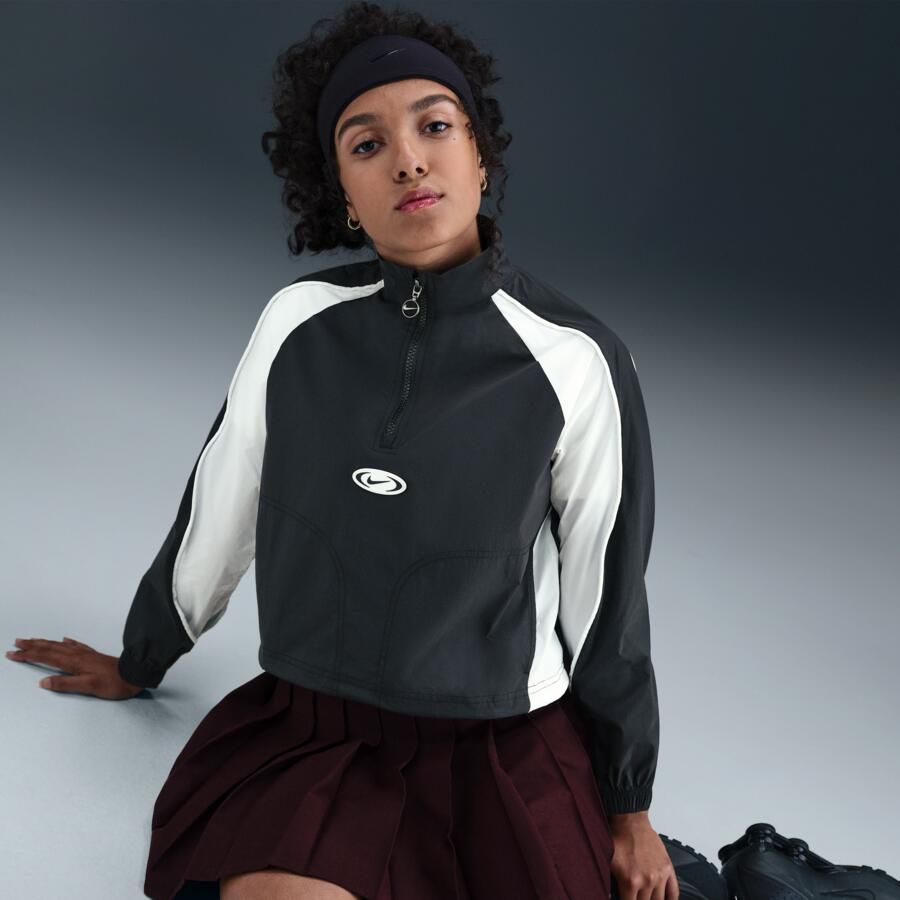 Nike trainingsjack met korte rits voor meisjes Zwart - Foto 2