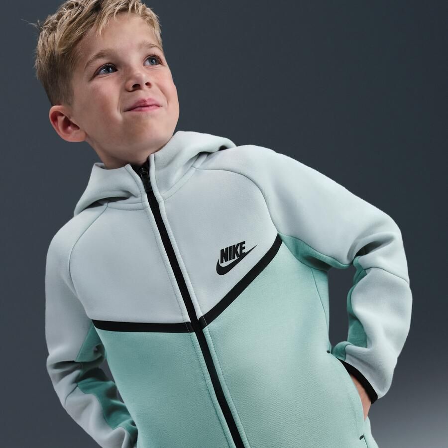 Nike Sportswear tweedelige set van Tech Fleece met rits over de hele lengte voor kleuters Groen