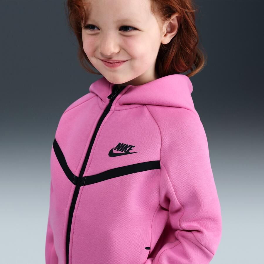 Nike tweedelige set van Tech Fleece met rits over de hele lengte voor peuters Roze