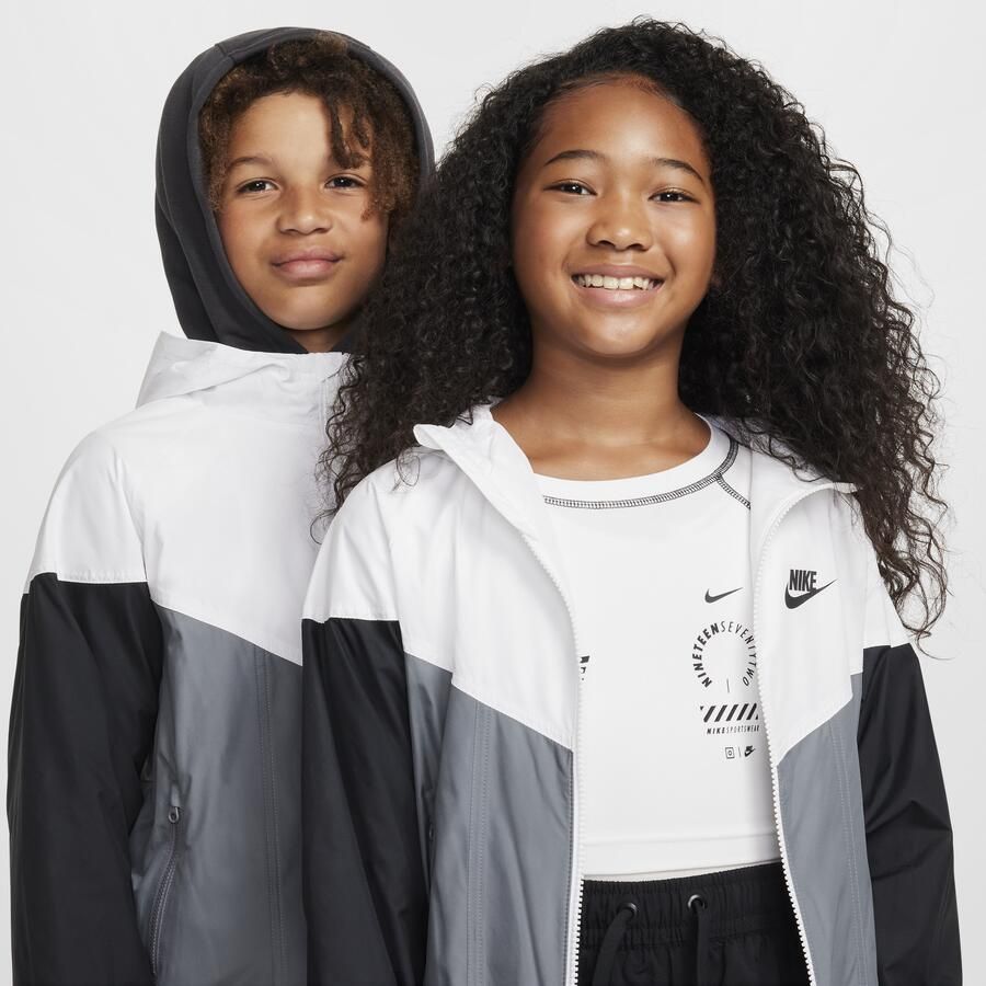 Nike Windrunner Repel kinderjack met capuchon Wit