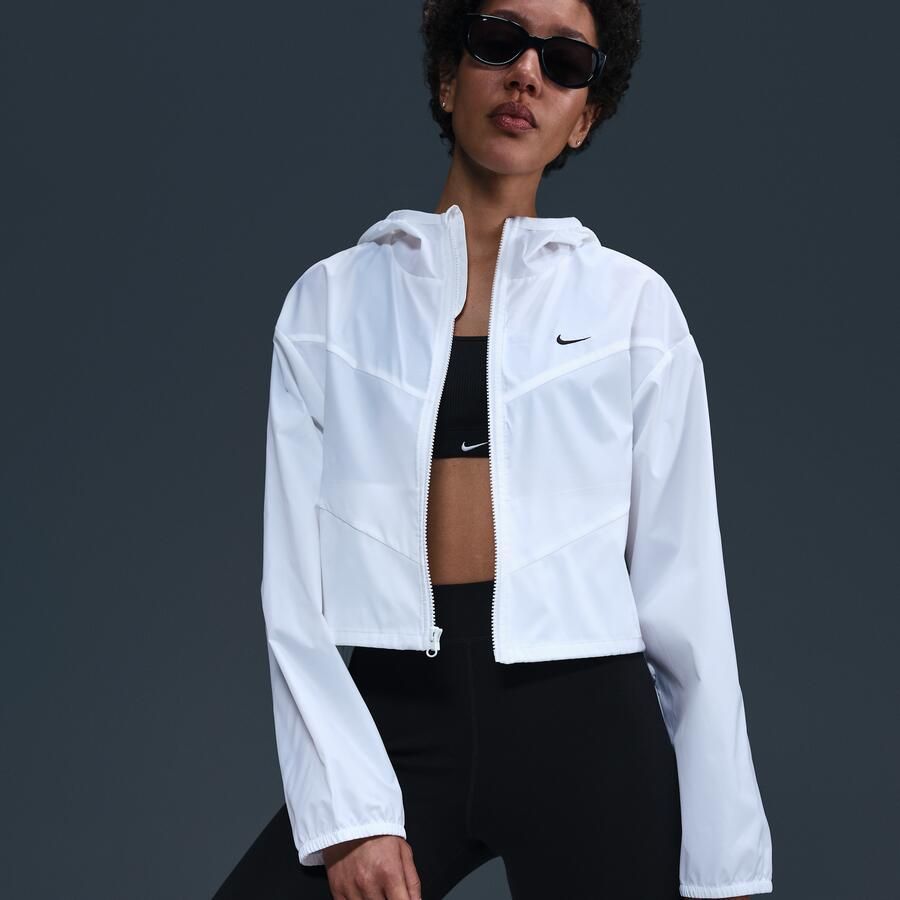 Nike Windrunner ruimvallend geweven damesjack met capuchon Wit - Foto 4