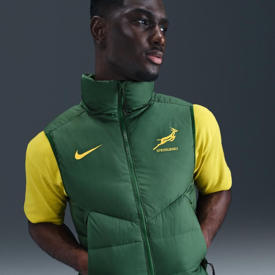 Nike Springboks Rugby gewatteerde bodywarmer voor langs de zijlijn voor heren Groen - Foto 4