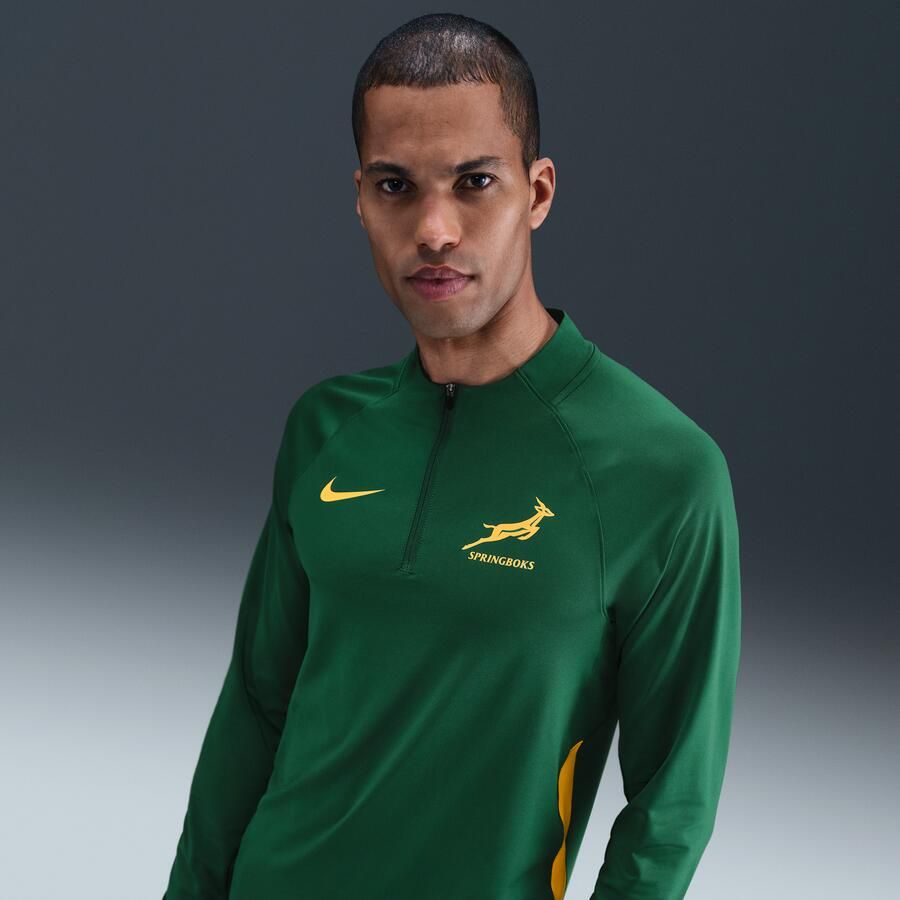 Nike Springboks Rugby trainingstop met korte rits voor heren Groen - Foto 4