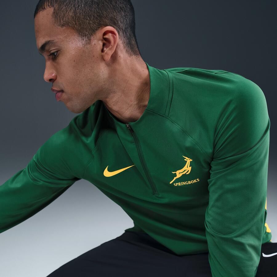 Nike Springboks Rugby trainingstop met korte rits voor heren Groen - Foto 2