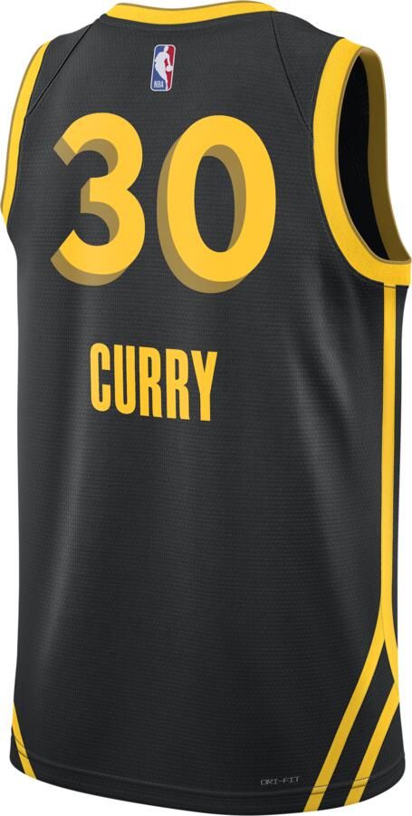 Nike Stephen Curry Golden State Warriors City Edition 2023 24 Dri-FIT Swingman NBA-jersey voor heren Zwart - Foto 3