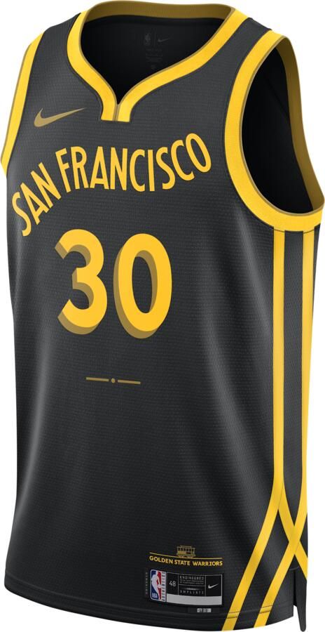 Nike Stephen Curry Golden State Warriors City Edition 2023 24 Dri-FIT Swingman NBA-jersey voor heren Zwart - Foto 2