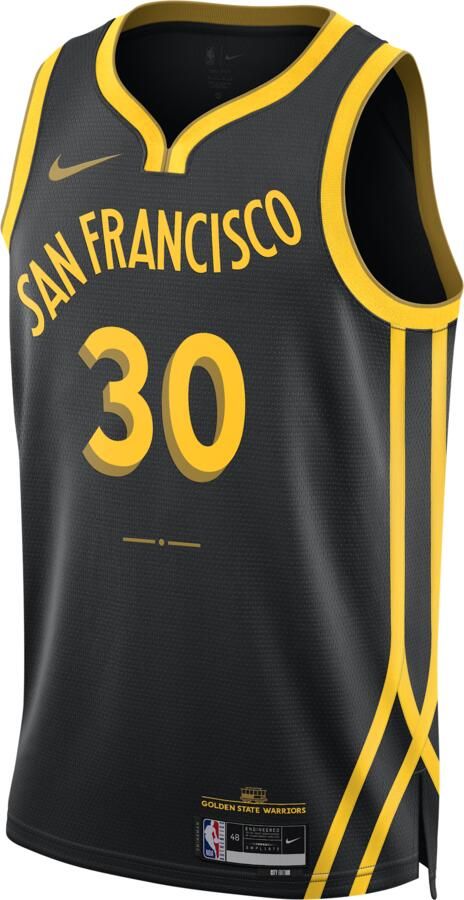 Nike Stephen Curry Golden State Warriors City Edition 2023 24 Dri-FIT Swingman NBA-jersey voor heren Zwart - Foto 3