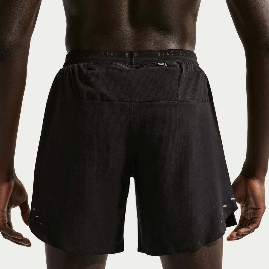Nike Stride Dri-FIT 2-in-1 hardloopshorts voor heren (18 cm) Zwart