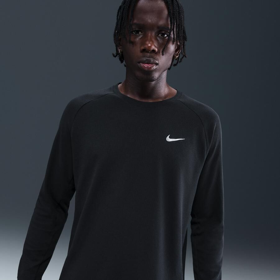 Nike Stride Dri-FIT hardloopshirt met ronde hals en wafelpatroon voor heren Zwart - Foto 4