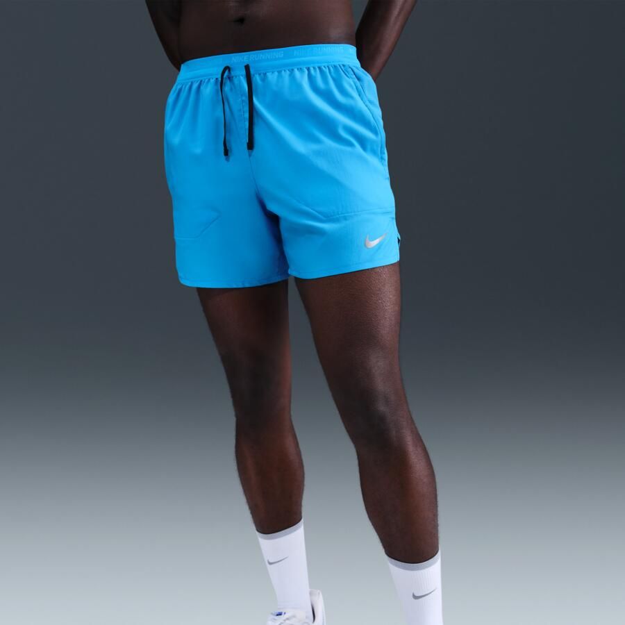 Nike Stride Dri-FIT hardloopshorts met binnenbroek voor heren (13 cm) Blauw
