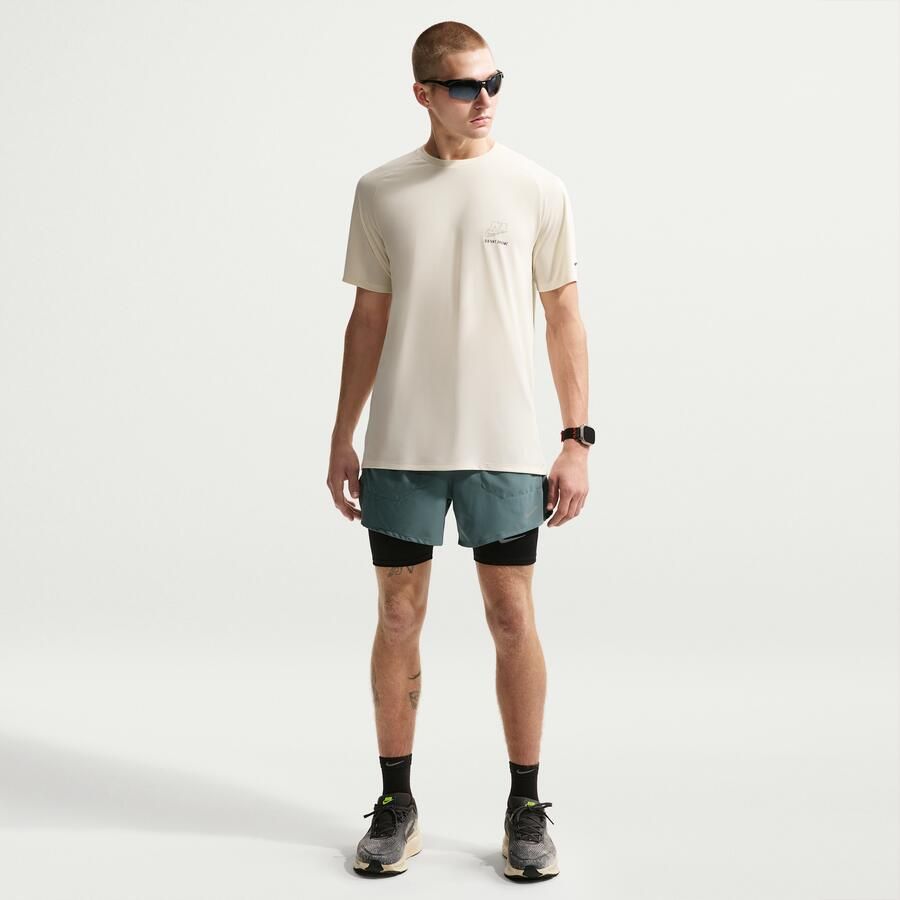 Nike Stride Dri-FIT hardloopshorts met binnenbroek voor heren (13 cm) Grijs