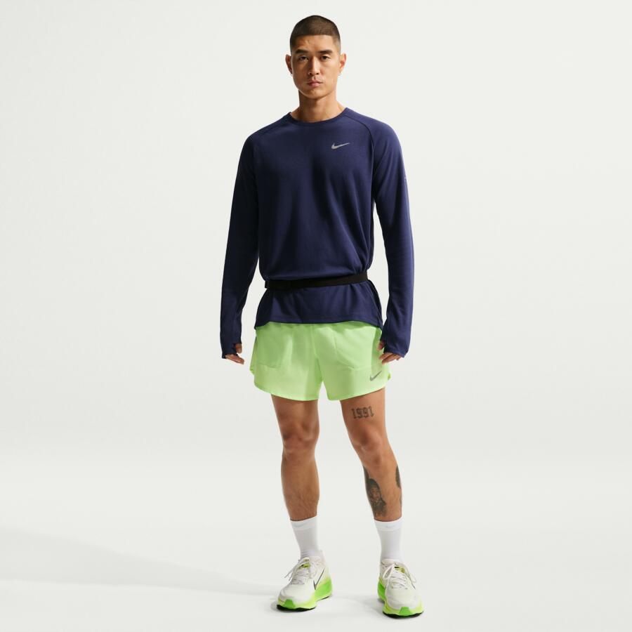 Nike Stride Dri-FIT hardloopshorts met binnenbroek voor heren (13 cm) Groen - Foto 4