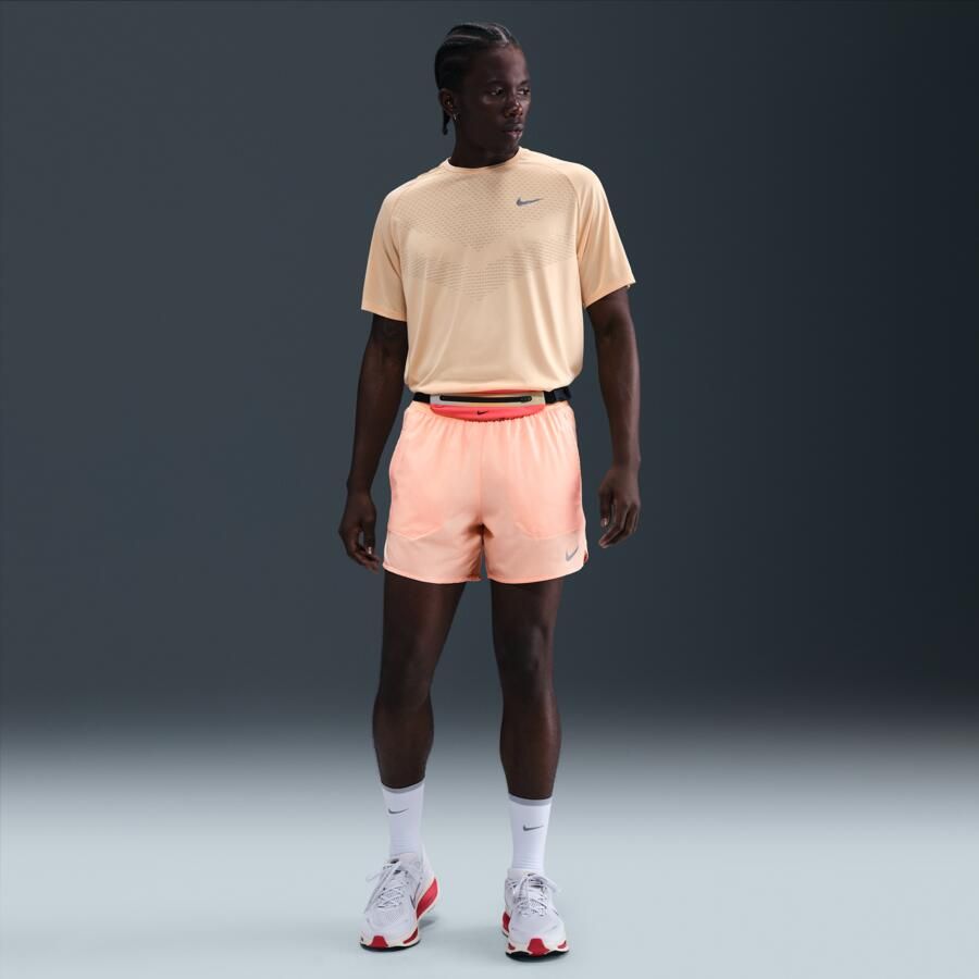 Nike Stride Dri-FIT hardloopshorts met binnenbroek voor heren (13 cm) Oranje - Foto 4