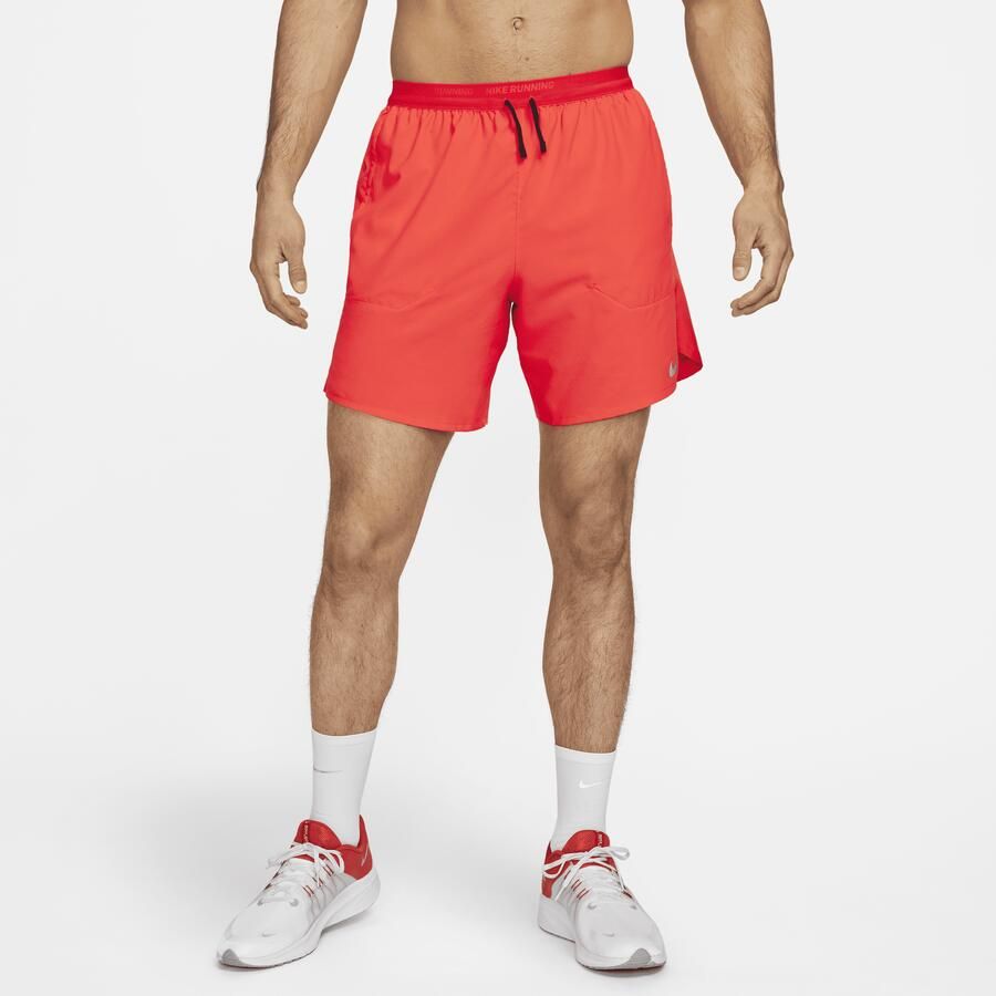 Nike Stride Dri-FIT hardloopshorts met binnenbroek voor heren (18 cm) Rood - Foto 4