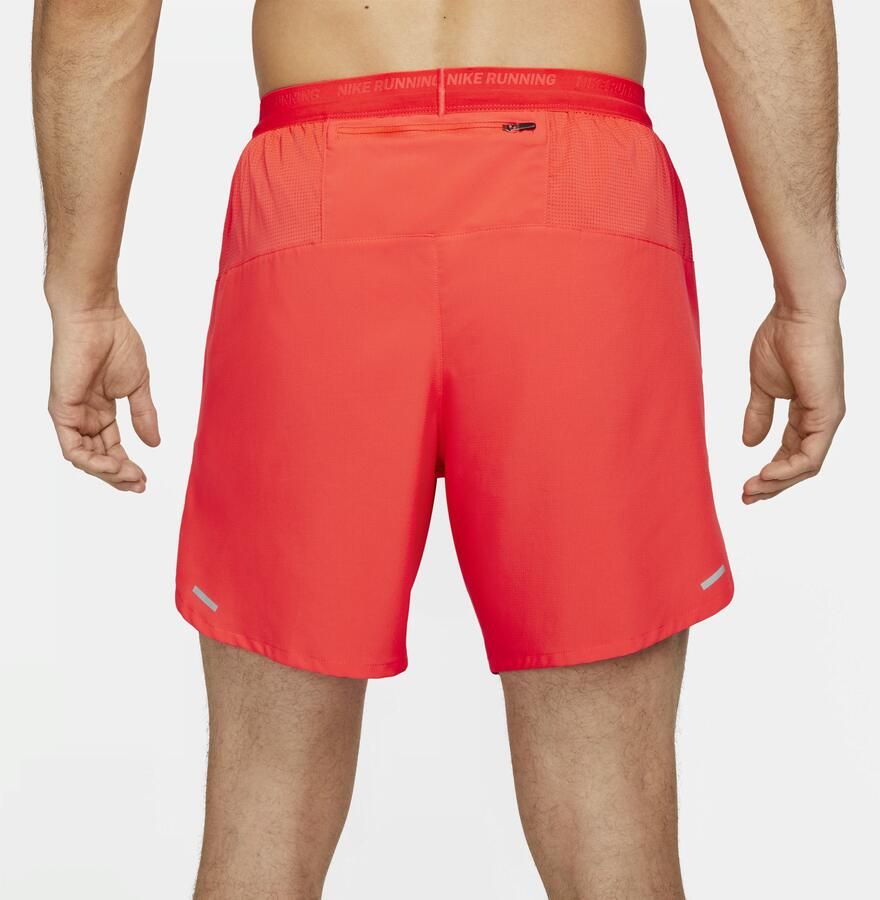 Nike Stride Dri-FIT hardloopshorts met binnenbroek voor heren (18 cm) Rood - Foto 2