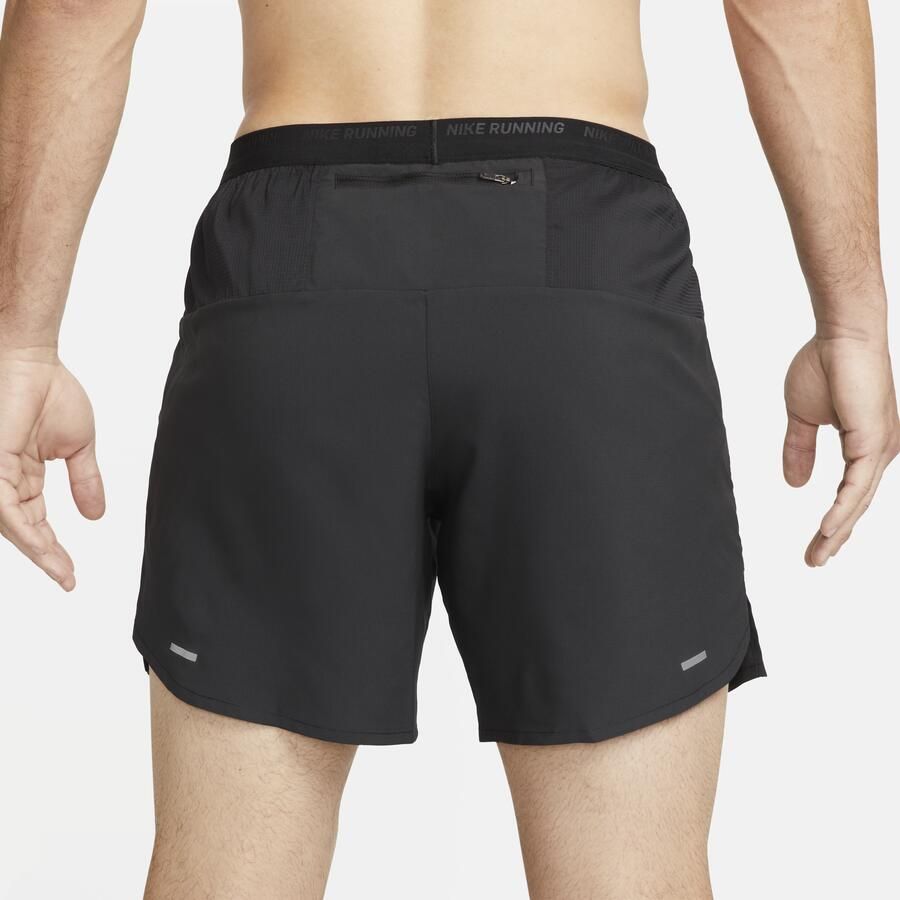 Nike Stride Dri-FIT hardloopshorts met binnenbroek voor heren (18 cm) Zwart
