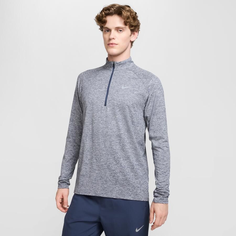 Nike Stride Dri-FIT hardlooptop met korte rits voor heren Blauw - Foto 4