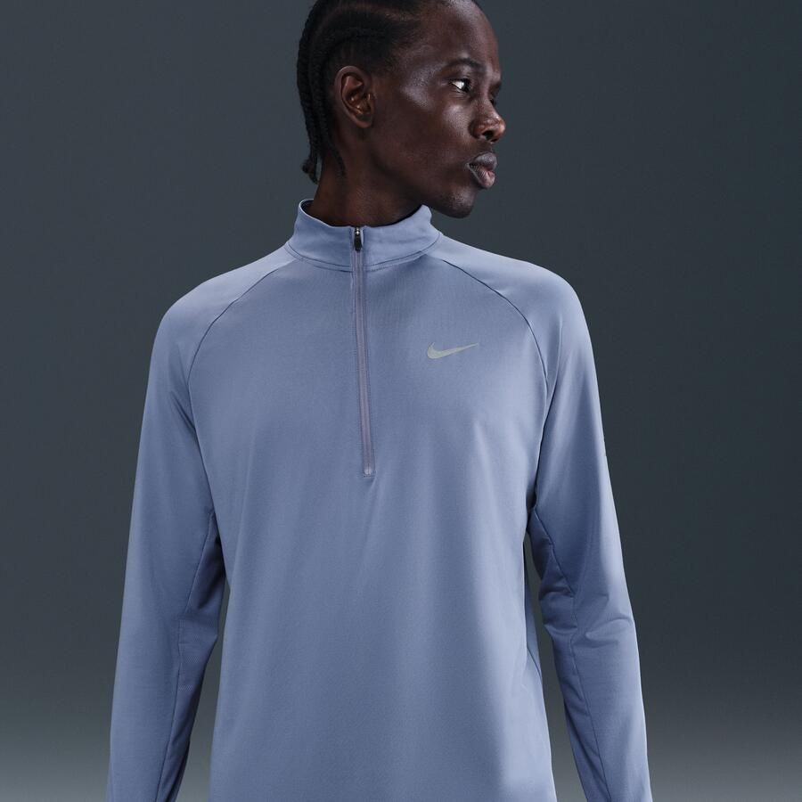 Nike Stride Dri-FIT hardlooptop met korte rits voor heren Blauw - Foto 4