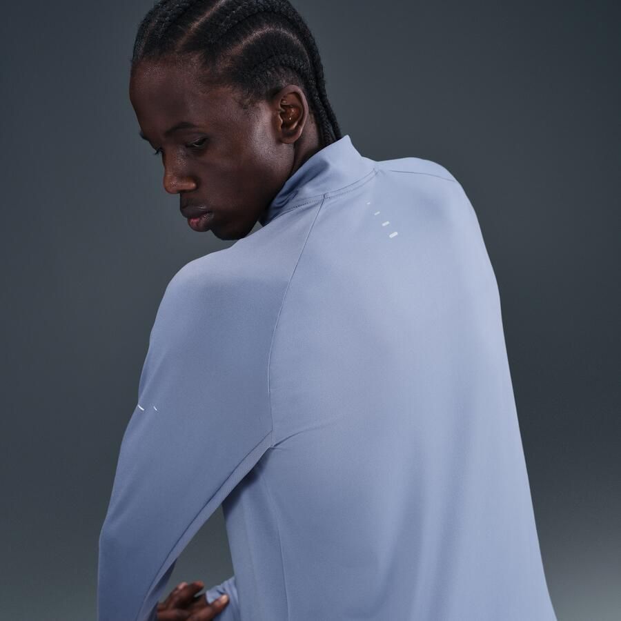 Nike Stride Dri-FIT hardlooptop met korte rits voor heren Blauw