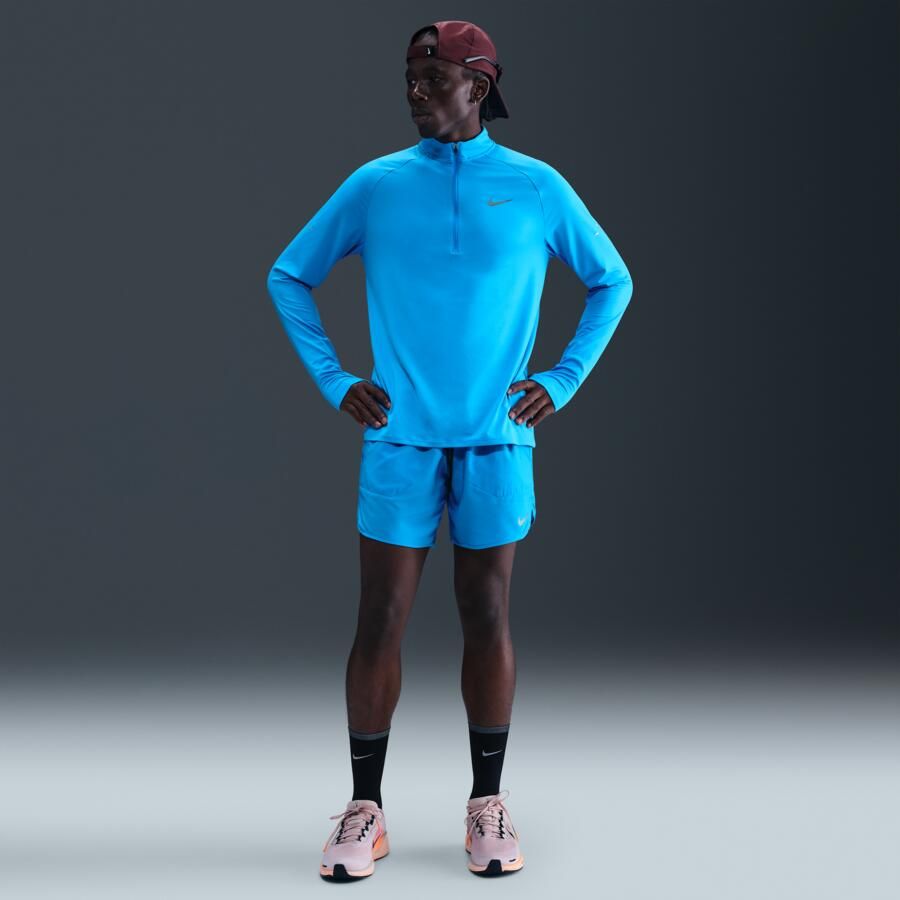 Nike Stride Dri-FIT hardlooptop met korte rits voor heren Blauw - Foto 3
