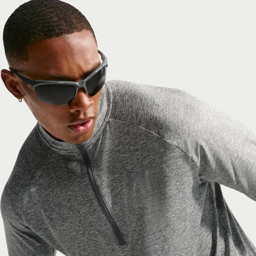 Nike Stride Dri-FIT hardlooptop met korte rits voor heren Grijs - Foto 4