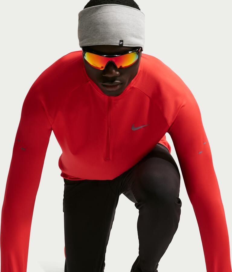 Nike Stride Dri-FIT hardlooptop met korte rits voor heren Rood - Foto 3