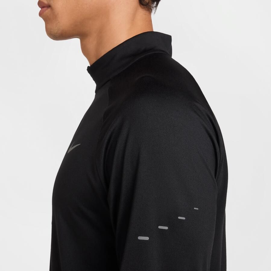 Nike Stride Dri-FIT hardlooptop met korte rits voor heren Zwart