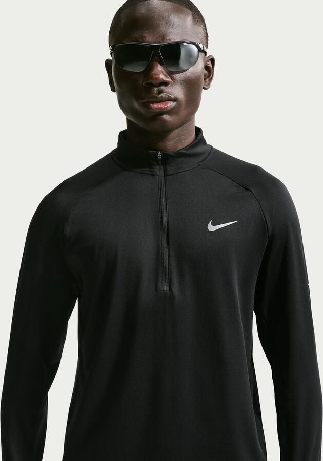 Nike Stride Dri-FIT hardlooptop met korte rits voor heren Zwart - Foto 2
