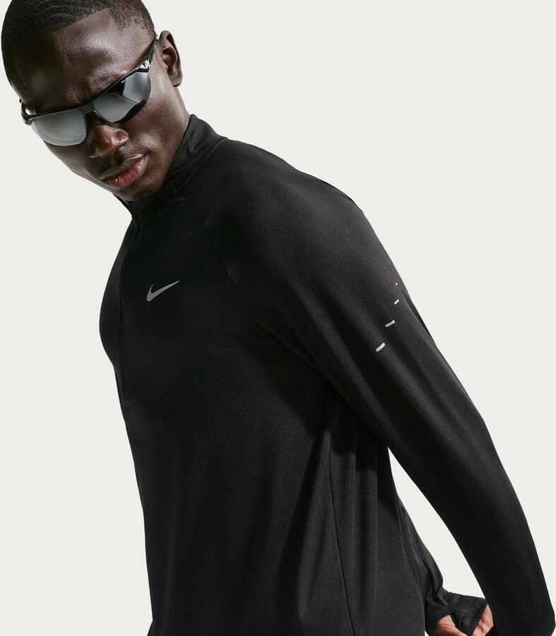 Nike Stride Dri-FIT hardlooptop met korte rits voor heren Zwart - Foto 5
