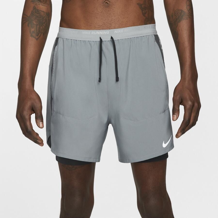 Nike Stride Dri-FIT hybride hardloopshorts voor heren (13 cm) Grijs - Foto 4