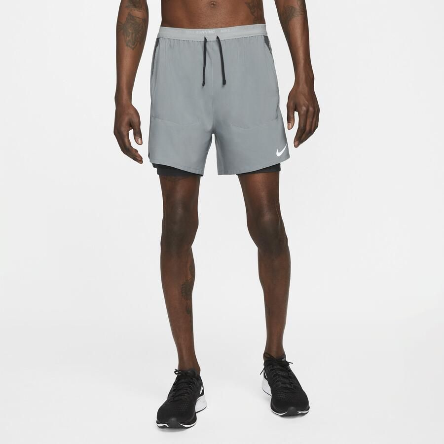 Nike Stride Dri-FIT hybride hardloopshorts voor heren (13 cm) Grijs - Foto 3
