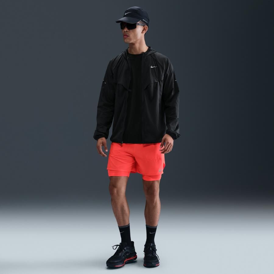 Nike Stride Dri-FIT hybride hardloopshorts voor heren (13 cm) Rood - Foto 4