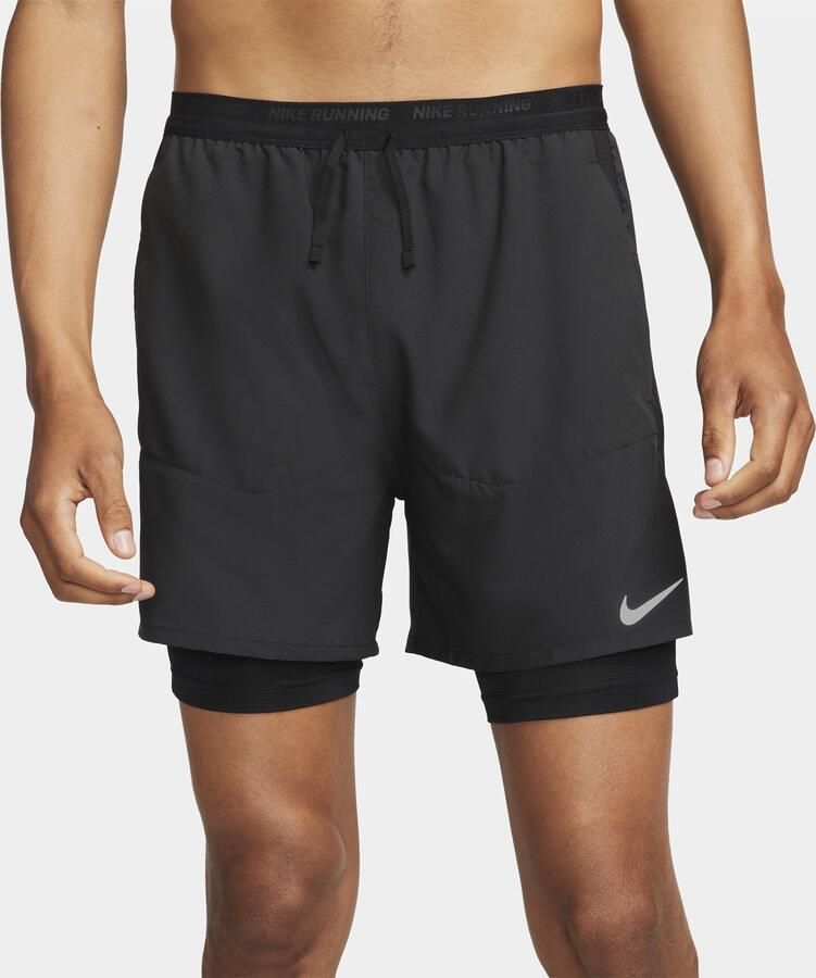 Nike Stride Dri-FIT hybride hardloopshorts voor heren (13 cm) Zwart - Foto 4