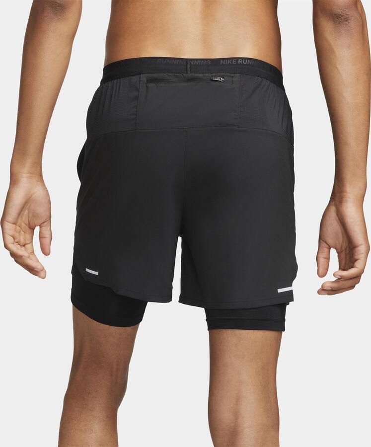Nike Stride Dri-FIT hybride hardloopshorts voor heren (13 cm) Zwart
